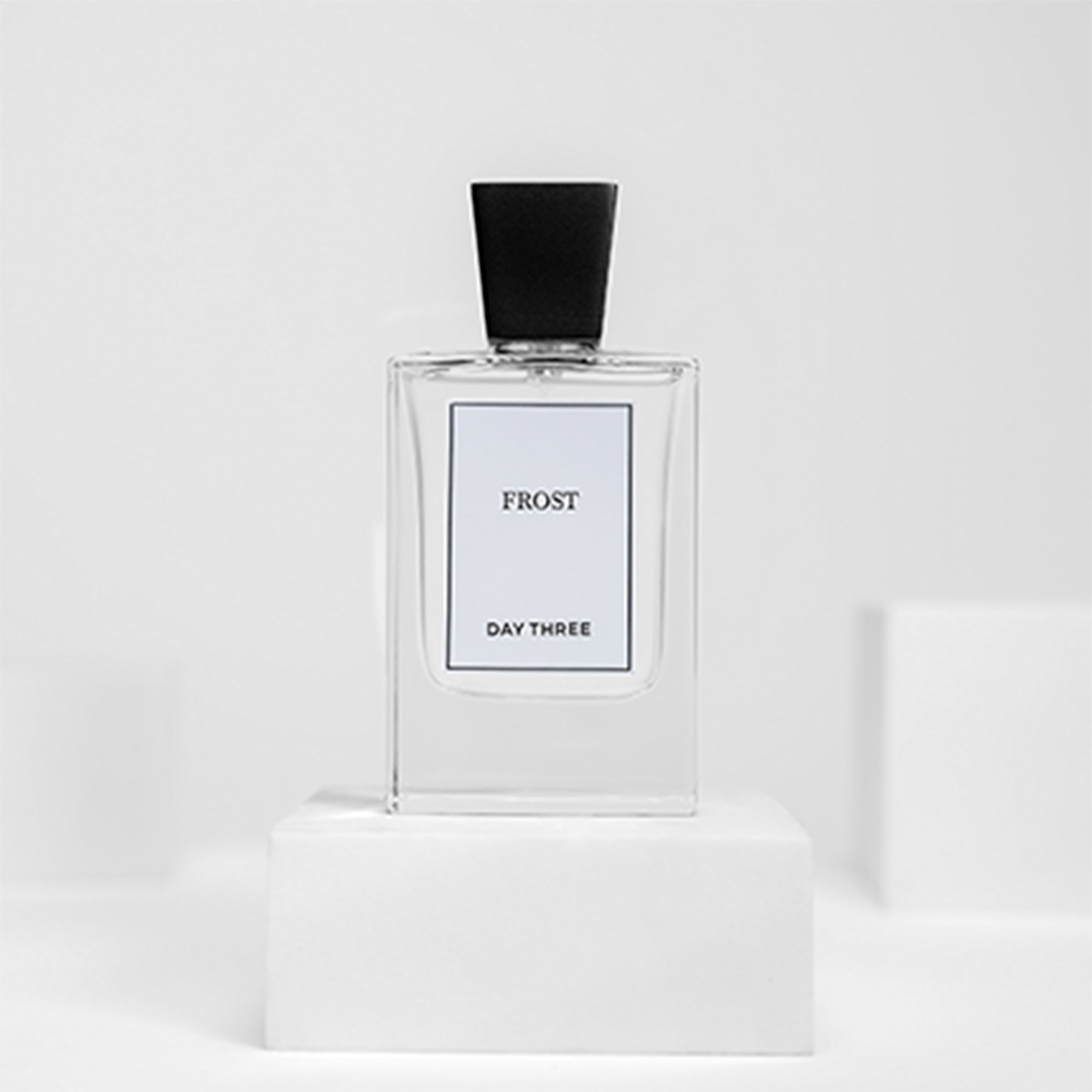 Frost by Day Three Fragrances, 50mL bottle with box, a clean unisex musk to wear on its own or layer over any fragrance